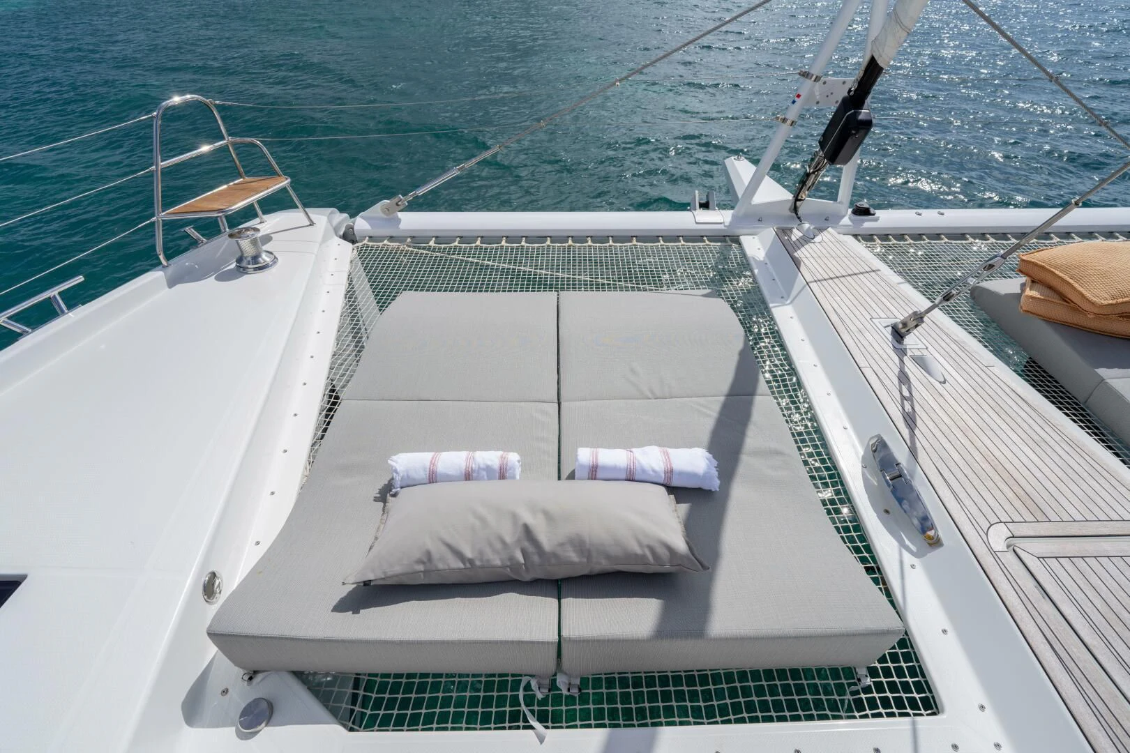 a deck of a boat aboard OCEANUS Yacht for Sale