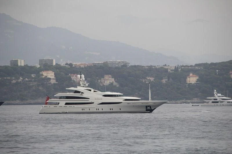a white yacht in the water aboard ST DAVID Yacht for Sale