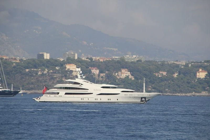 a white yacht in the water aboard ST DAVID Yacht for Sale