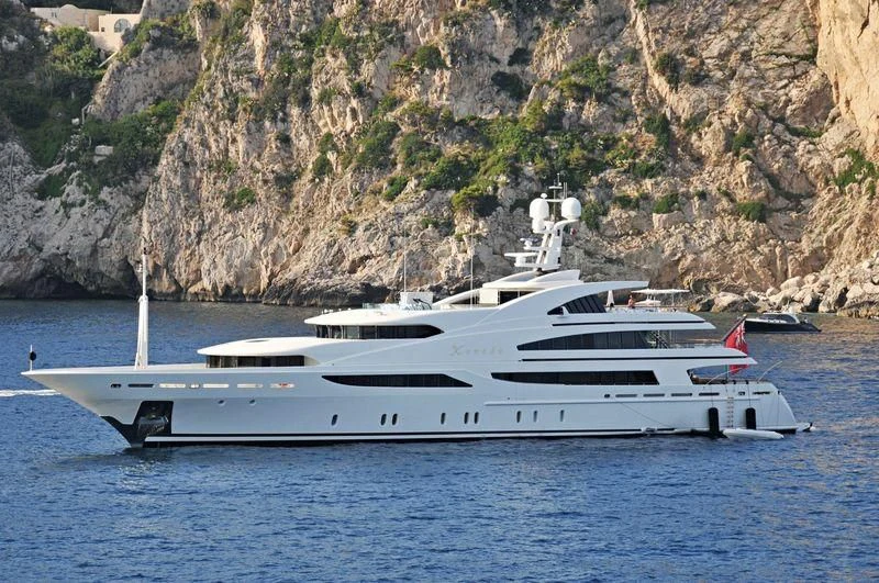 a white yacht on the water aboard ST DAVID Yacht for Sale