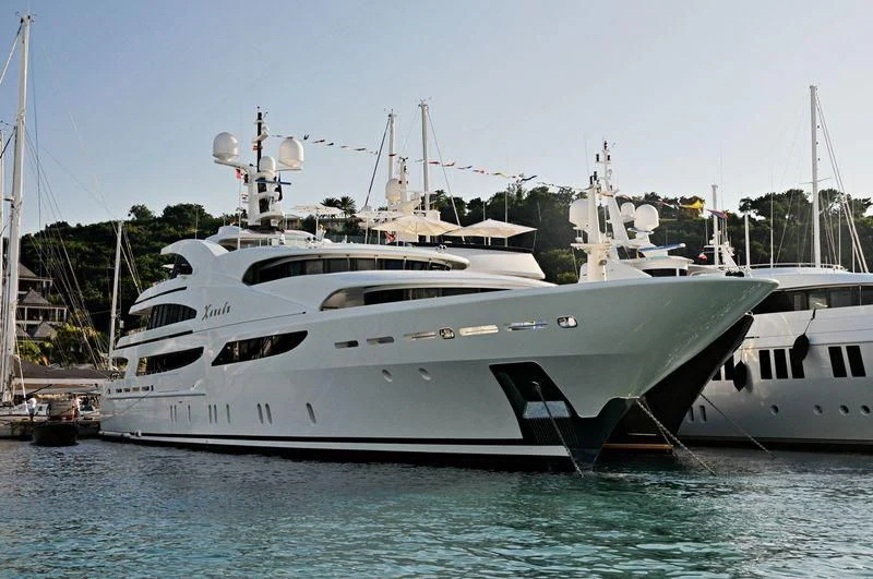 a white yacht in the water aboard ST DAVID Yacht for Sale