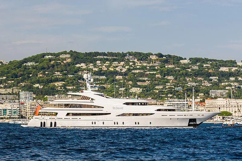 a large white ship in the water aboard ST DAVID Yacht for Sale