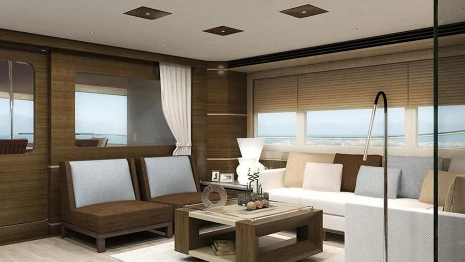 a living room with a couch and a table aboard ST DAVID Yacht for Sale