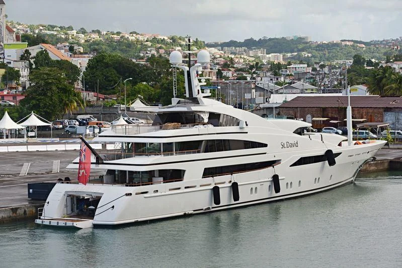 a large white yacht aboard ST DAVID Yacht for Sale