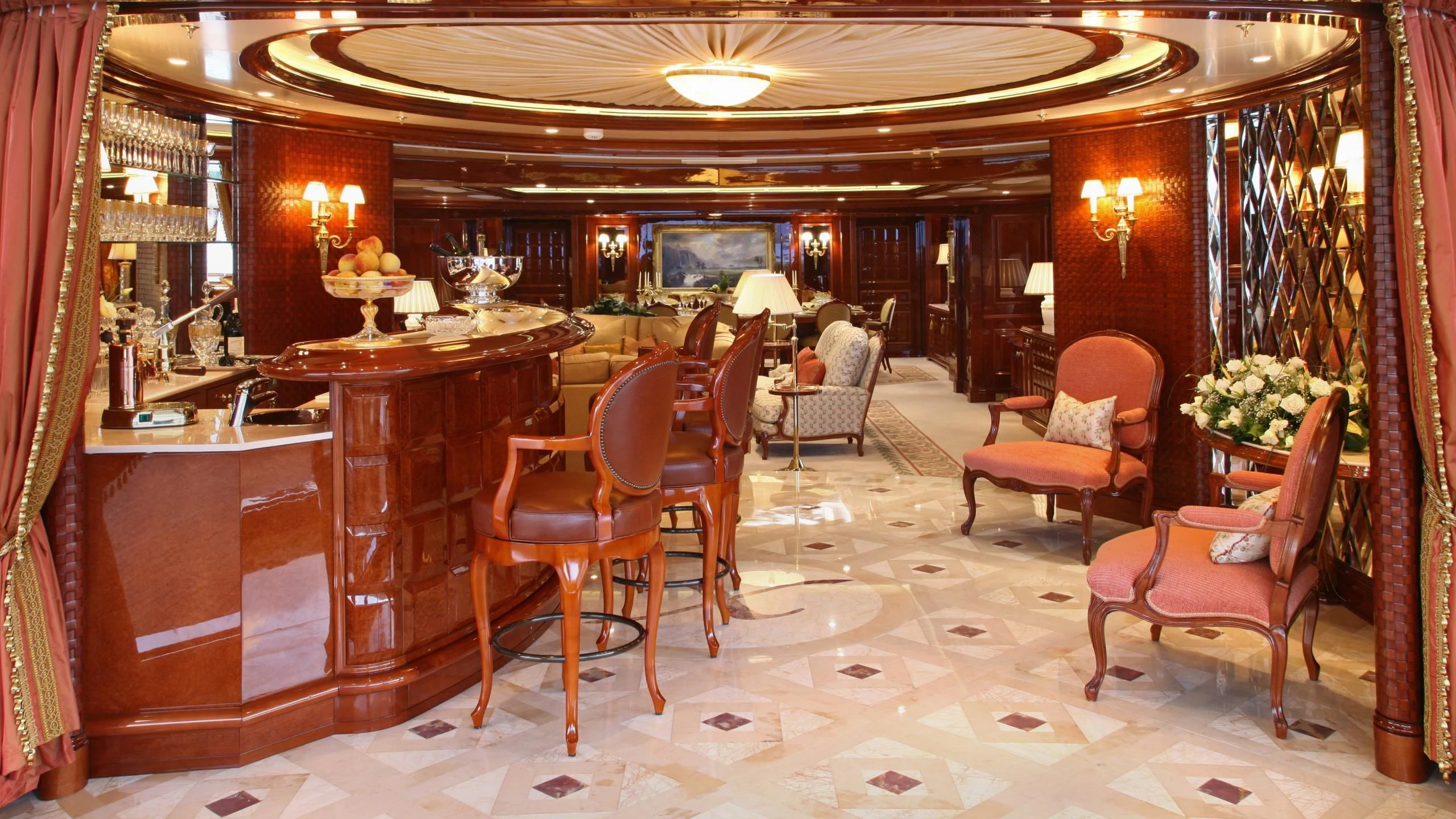 a room with chairs and a table aboard ST DAVID Yacht for Sale