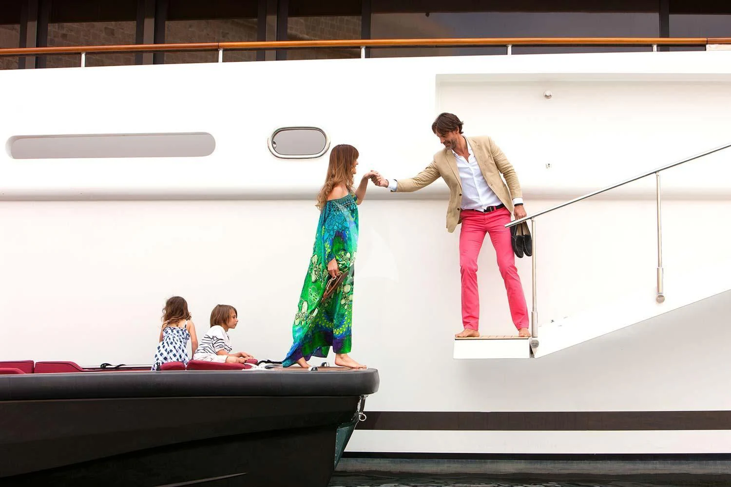 a man and a woman on a skateboard on a ramp aboard ST DAVID Yacht for Sale