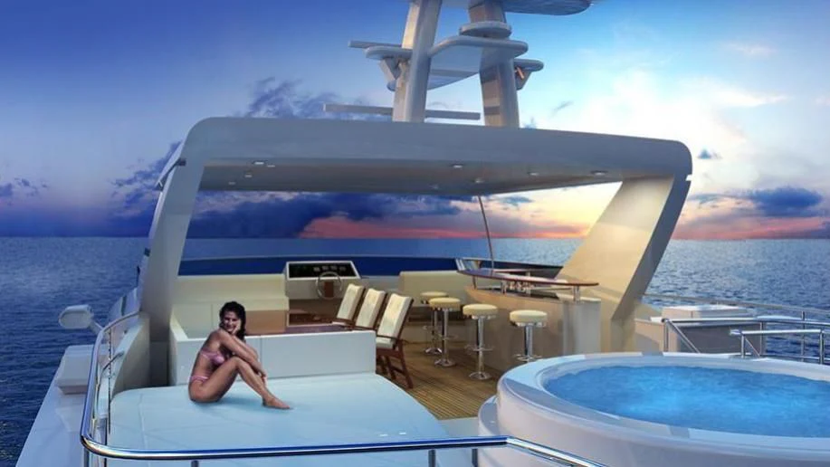 a person sitting on a boat aboard ST DAVID Yacht for Sale