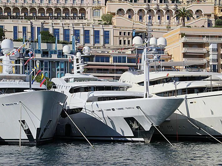several boats docked in a harbor aboard ST DAVID Yacht for Sale