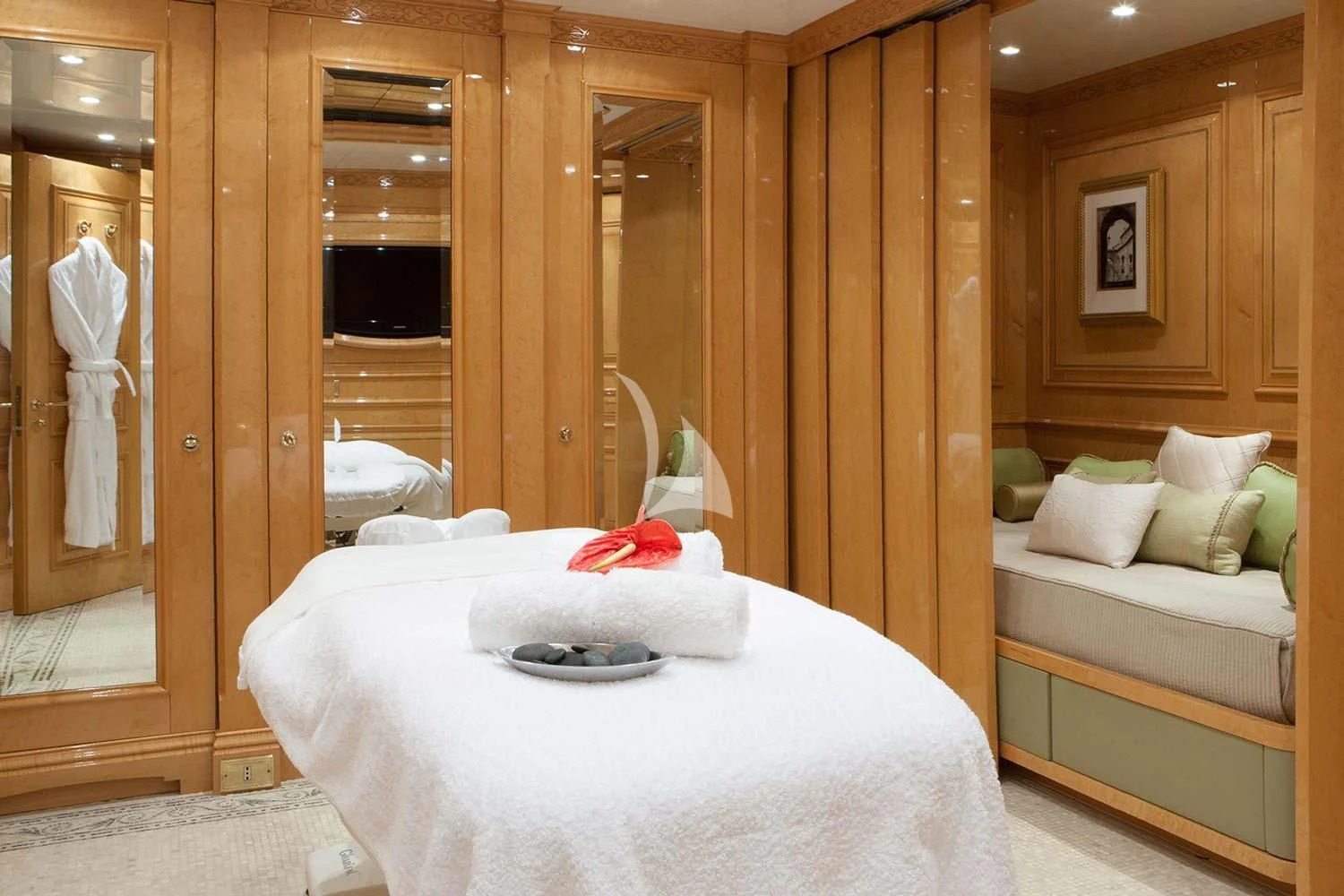 a hotel room with a bed aboard ST DAVID Yacht for Sale