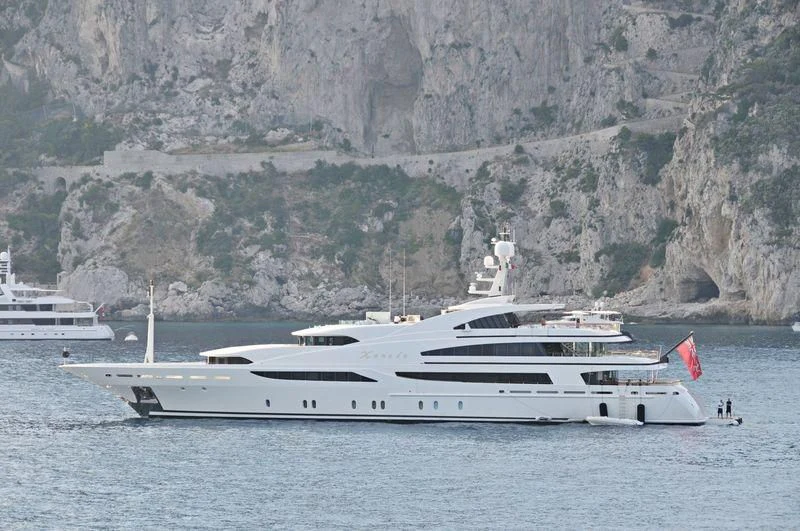 a white yacht on the water aboard ST DAVID Yacht for Sale