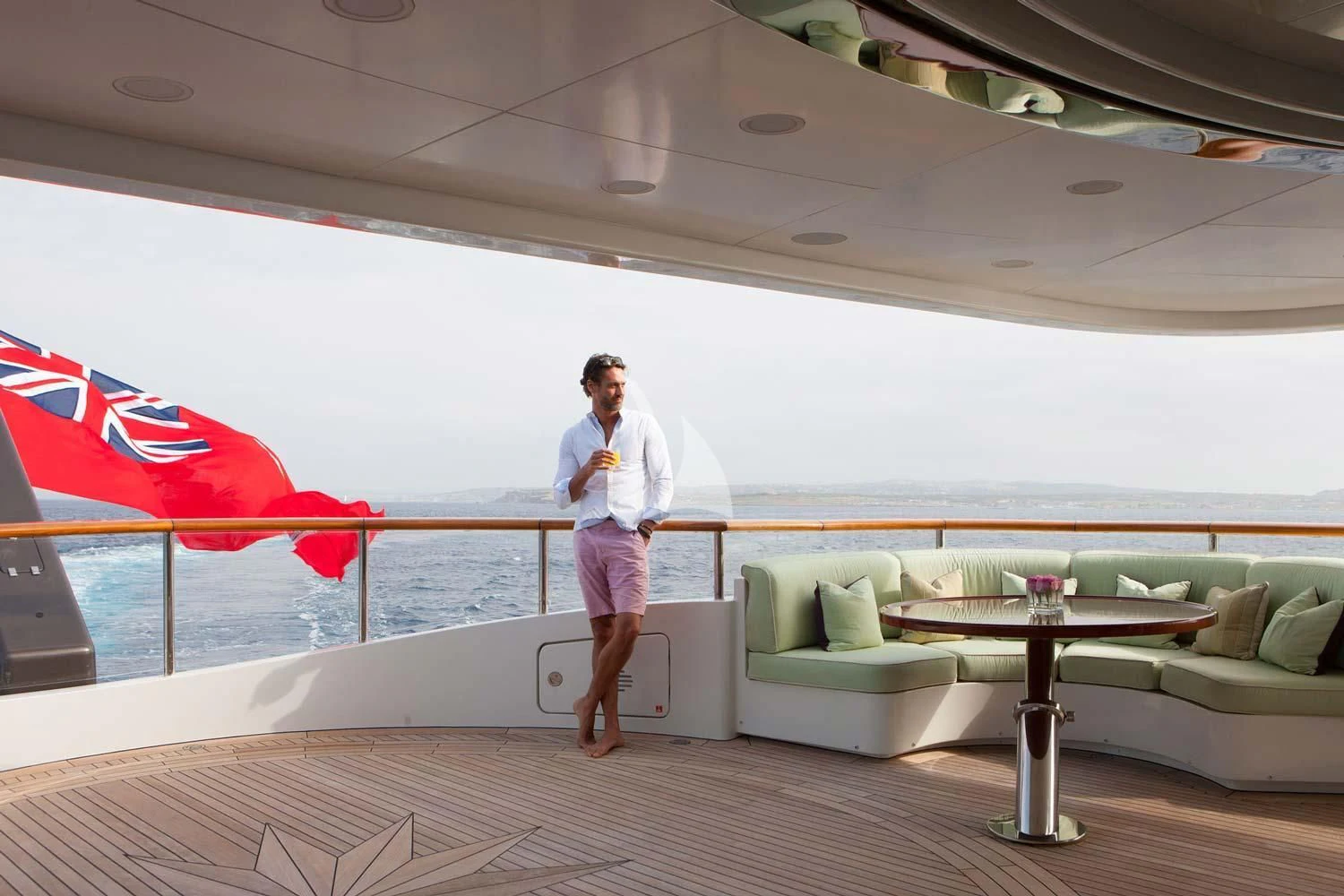 a person standing on a deck aboard ST DAVID Yacht for Sale