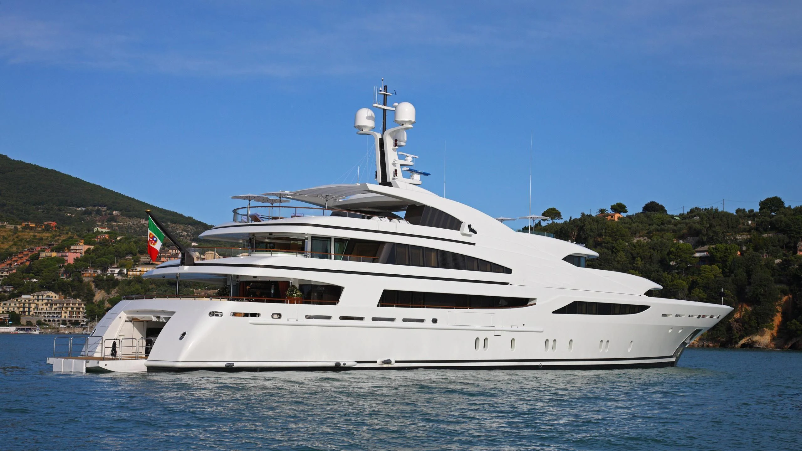 a white yacht on the water aboard ST DAVID Yacht for Sale