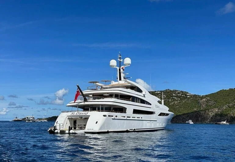 a boat in the water aboard ST DAVID Yacht for Sale