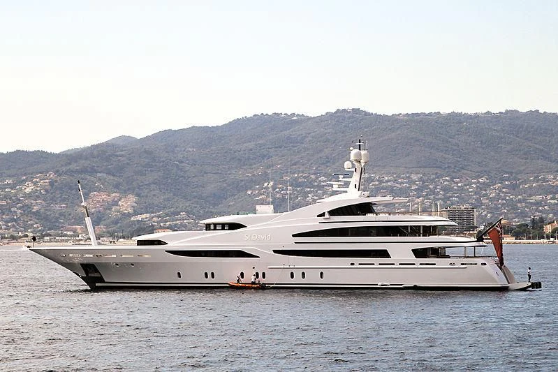 a large white yacht in the water aboard ST DAVID Yacht for Sale