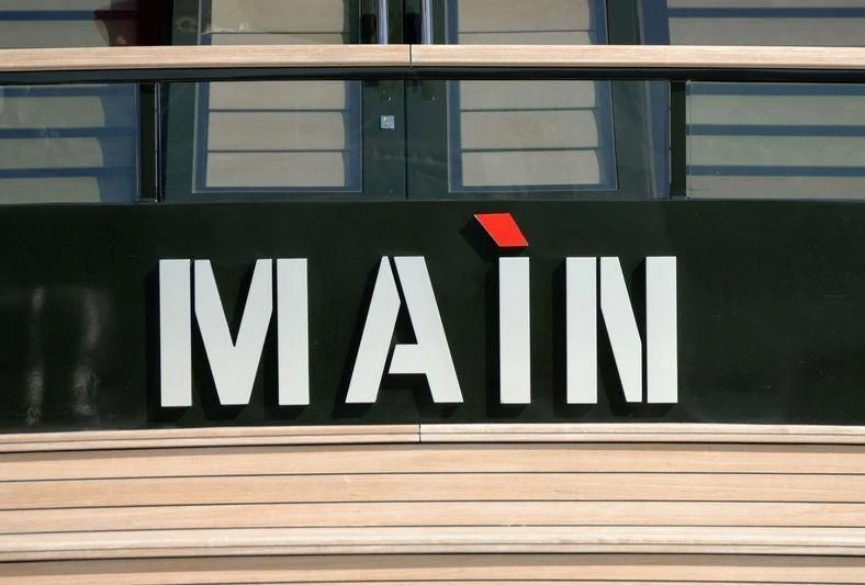a sign on a building aboard MAIN Yacht for Sale