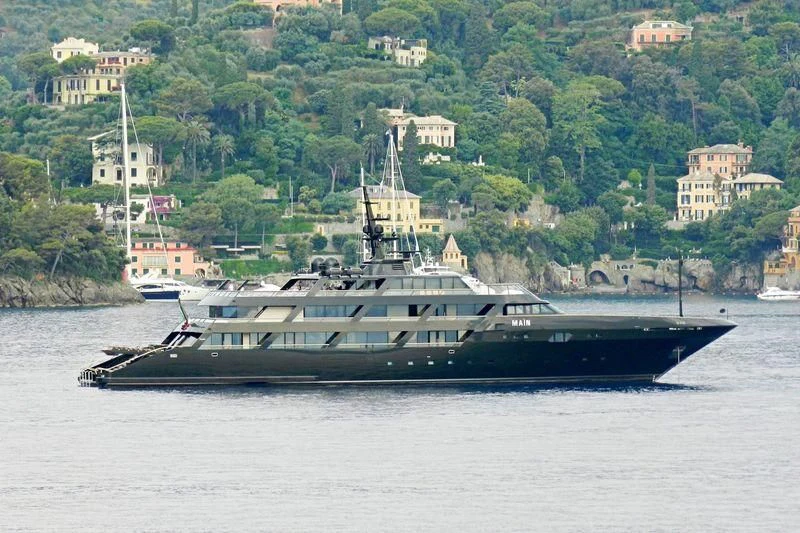 a large boat in the water aboard MAIN Yacht for Sale