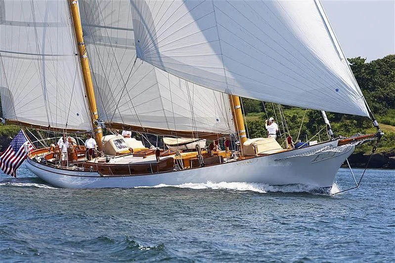 a sailboat with people on it aboard WHITEHAWK Yacht for Sale