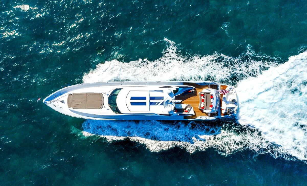 a boat in the water aboard PRIVEE Yacht for Sale