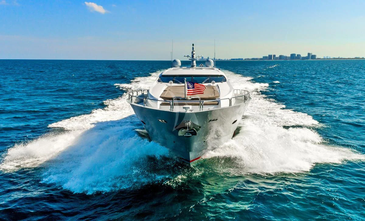 a boat on the water aboard PRIVEE Yacht for Sale