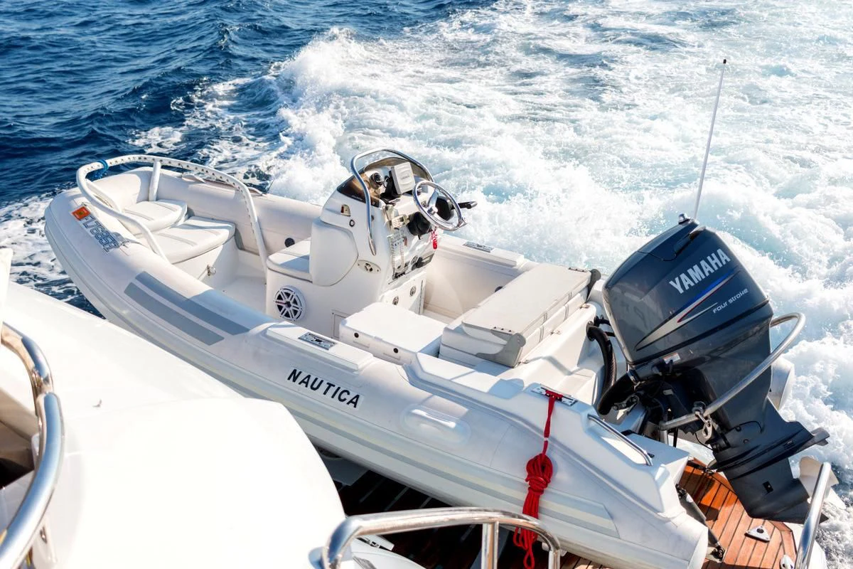 a boat on the water aboard PRIVEE Yacht for Sale