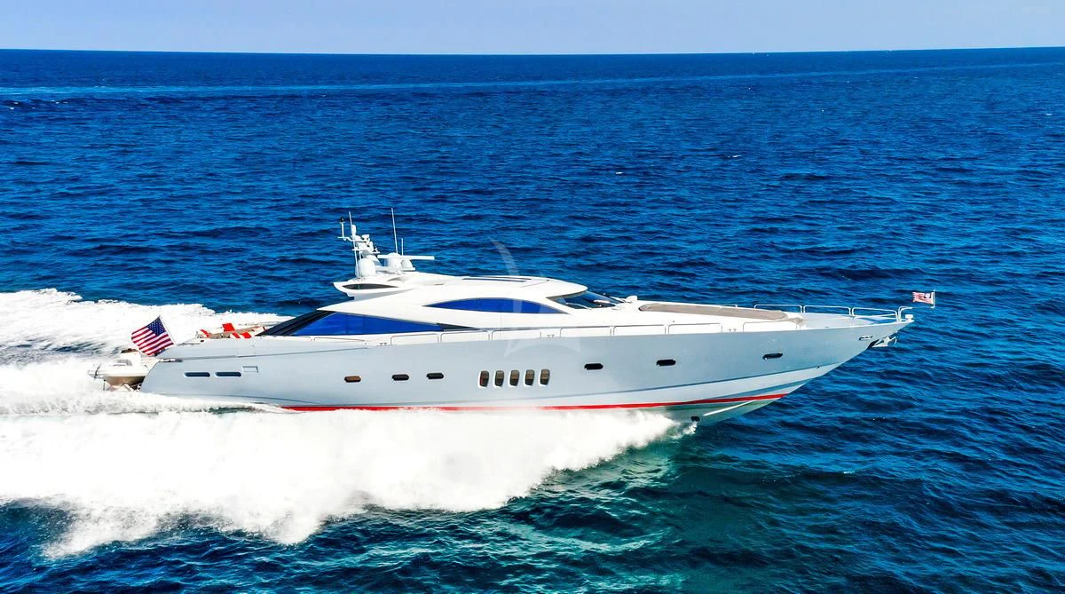 a white boat in the water aboard PRIVEE Yacht for Sale