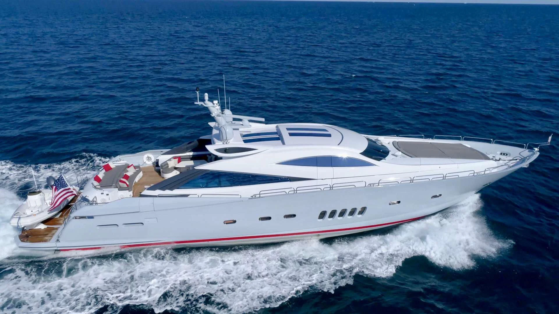 a white yacht in the water aboard PRIVEE Yacht for Sale