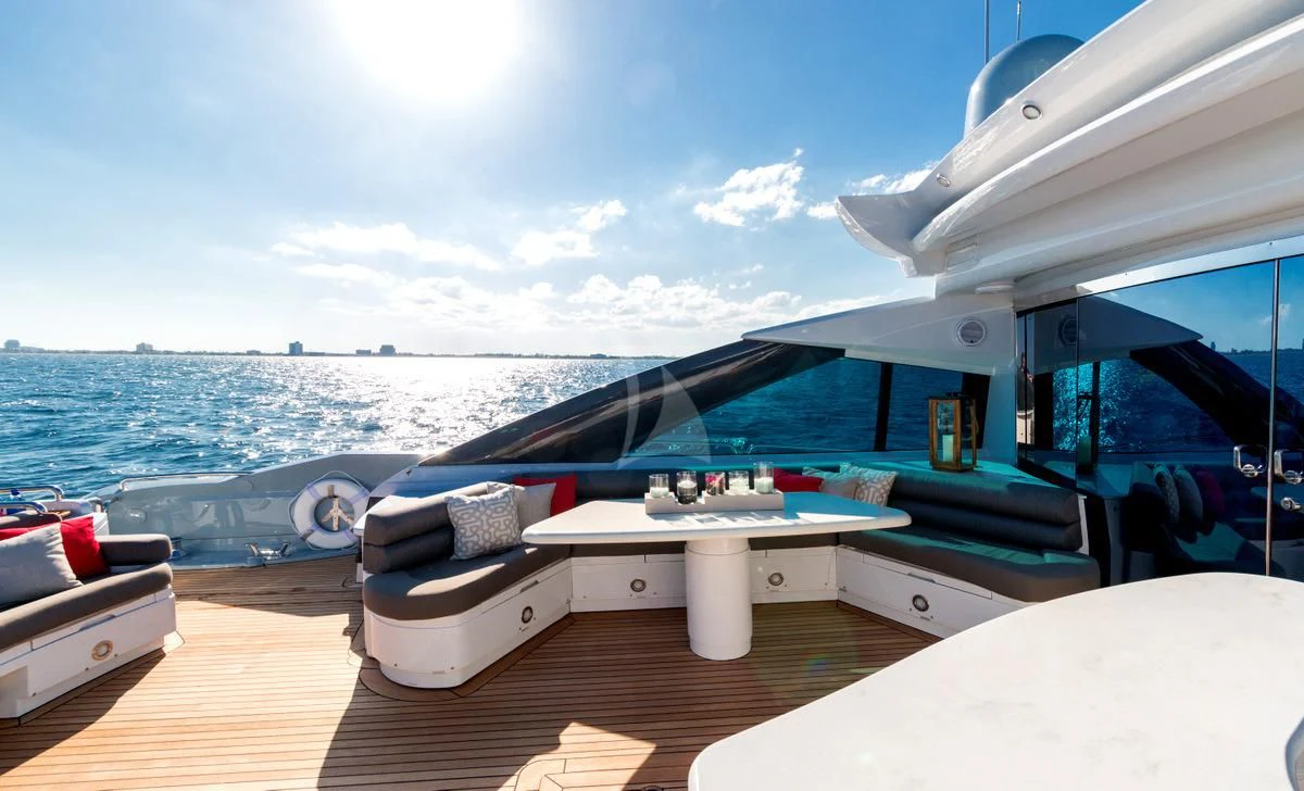 a boat on the water aboard PRIVEE Yacht for Sale