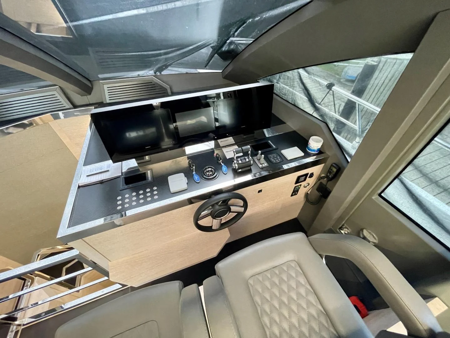 a car with a large grill aboard AGRODOLCE Yacht for Sale