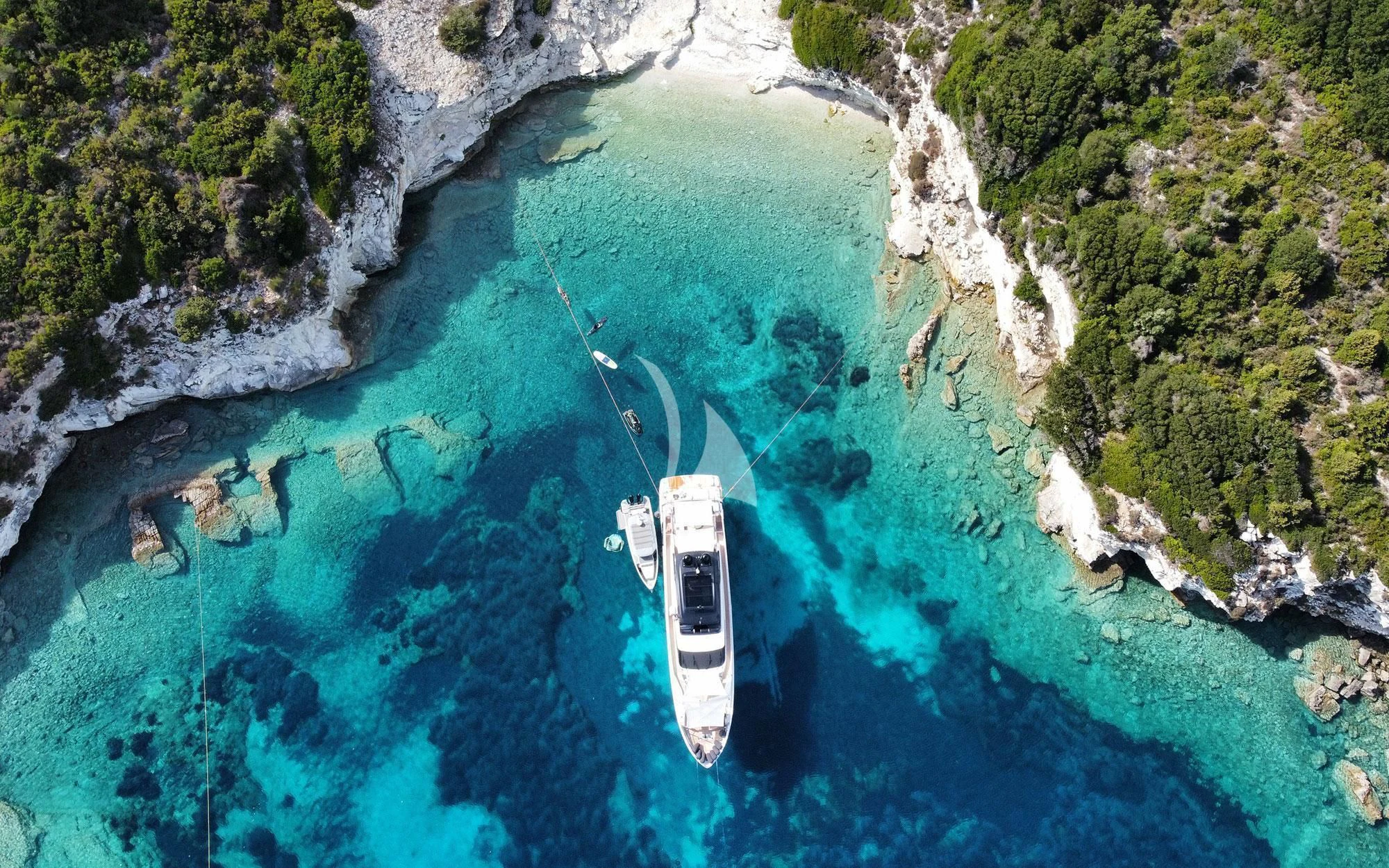 a boat on the water aboard DAMARI Yacht for Charter