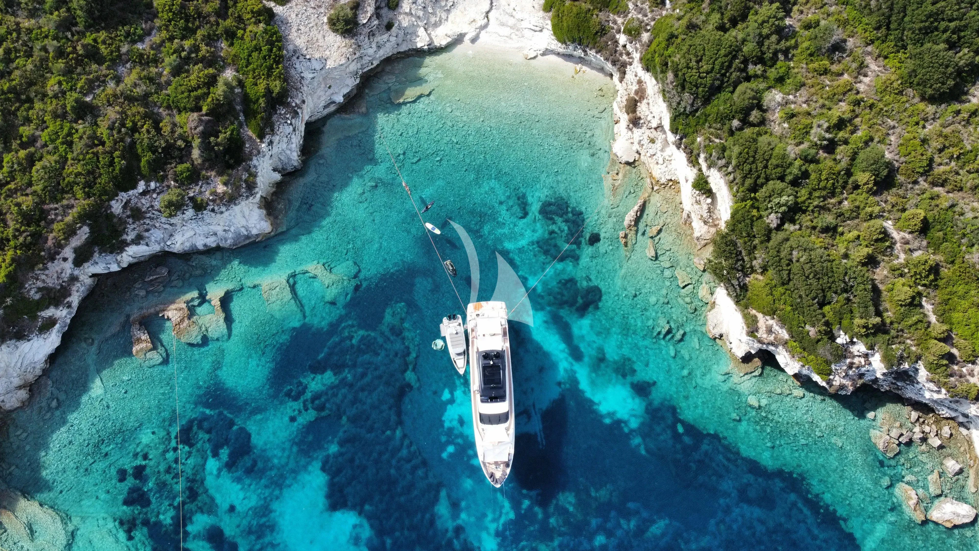 a boat on the water aboard DAMARI Yacht for Charter