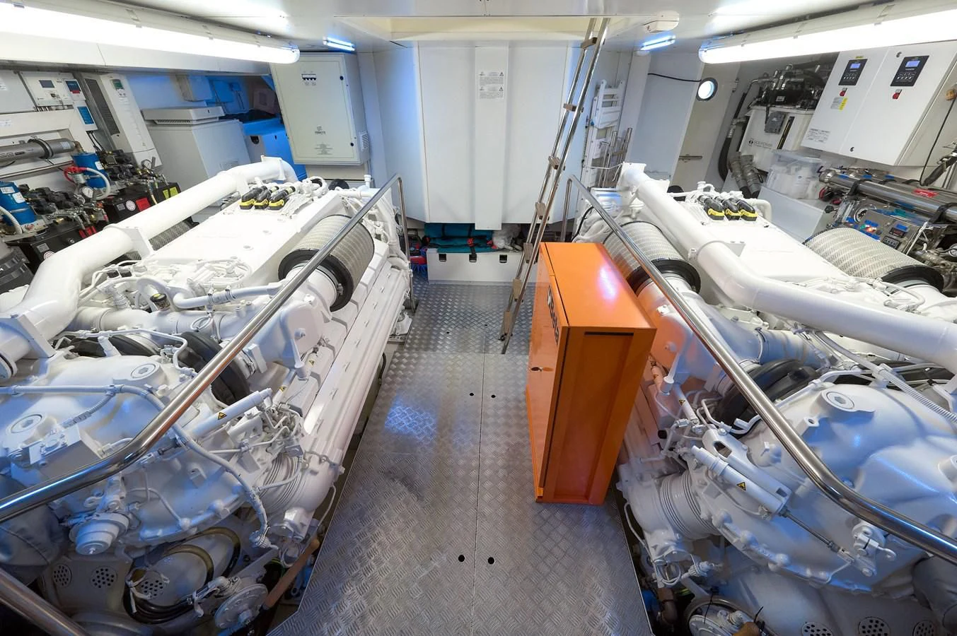 a room with machinery aboard DAMARI Yacht for Charter