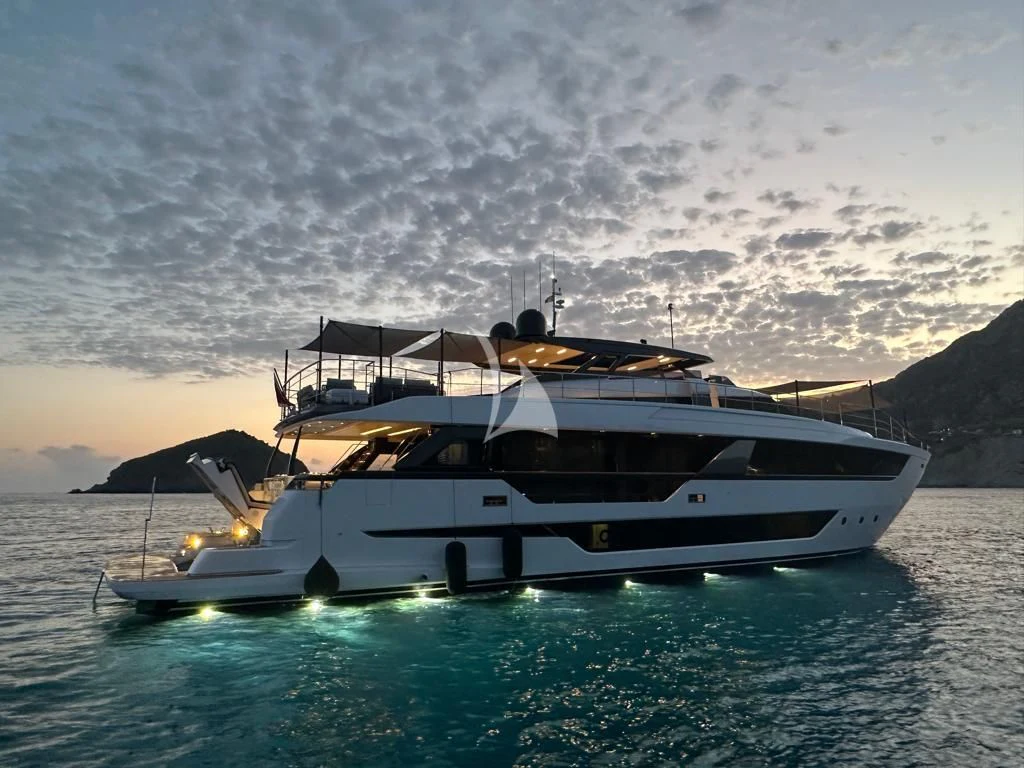 a white yacht in the water aboard DAMARI Yacht for Charter
