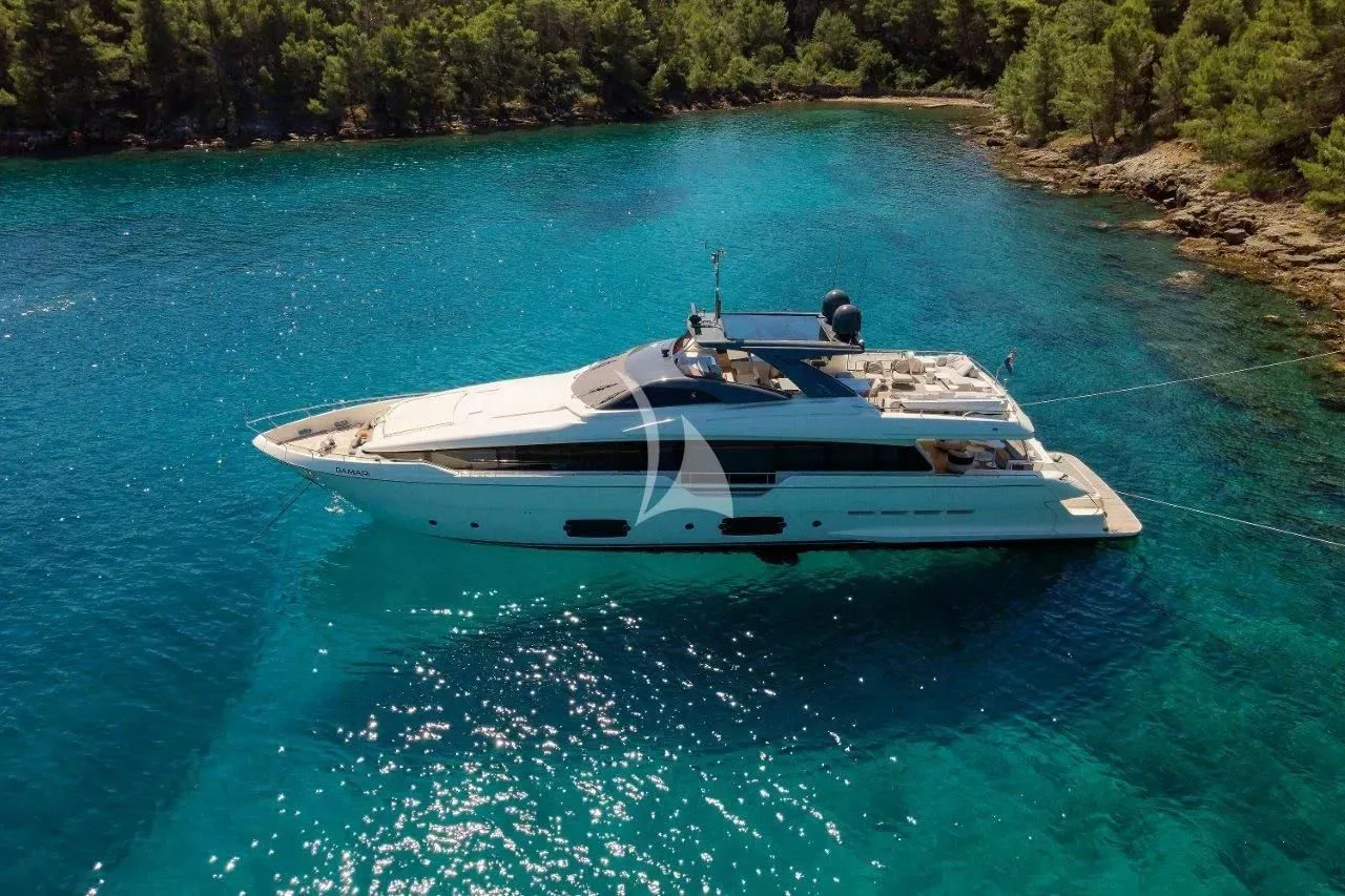 a boat on the water aboard DAMARI Yacht for Charter