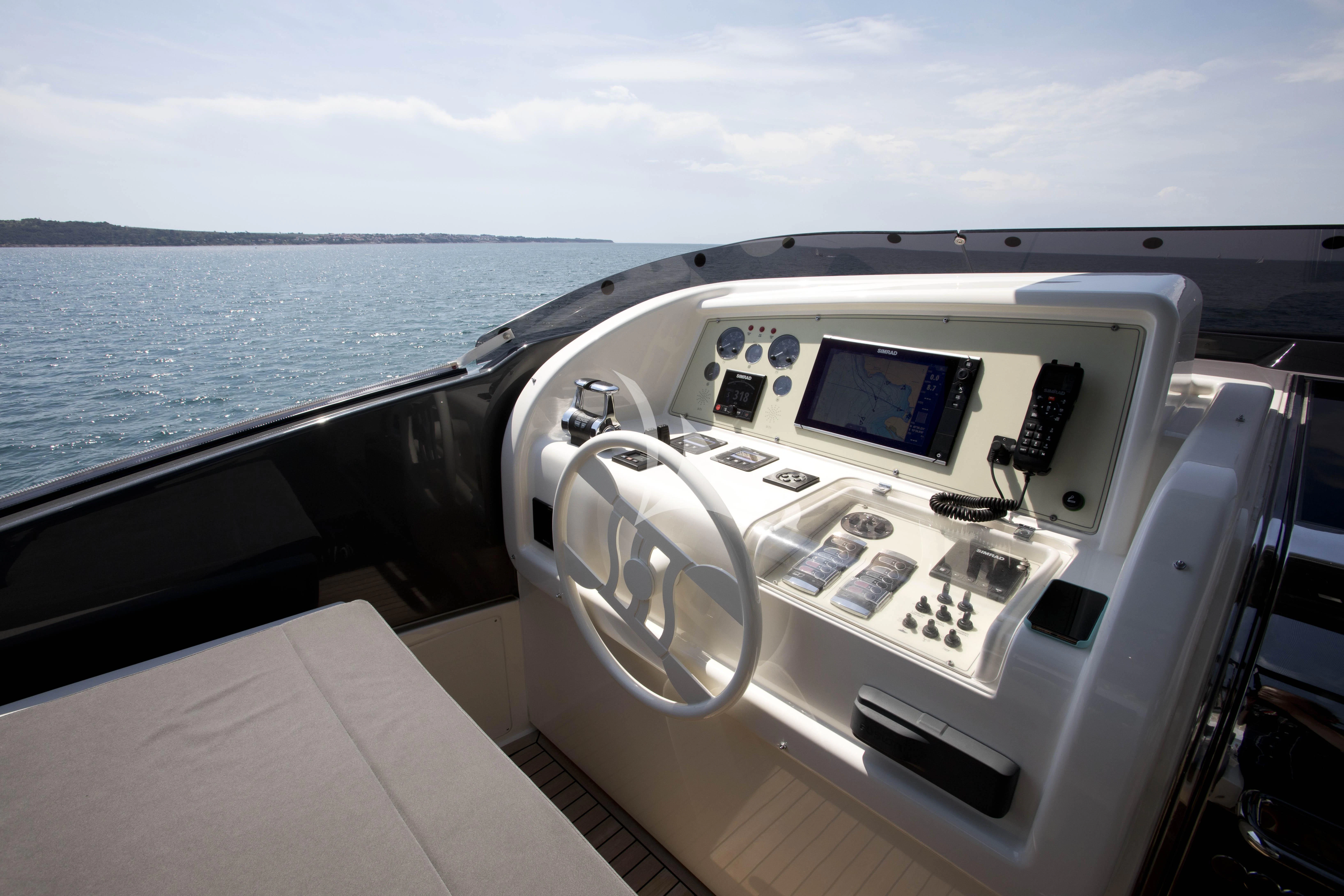 a cockpit of a boat aboard DAMARI Yacht for Charter
