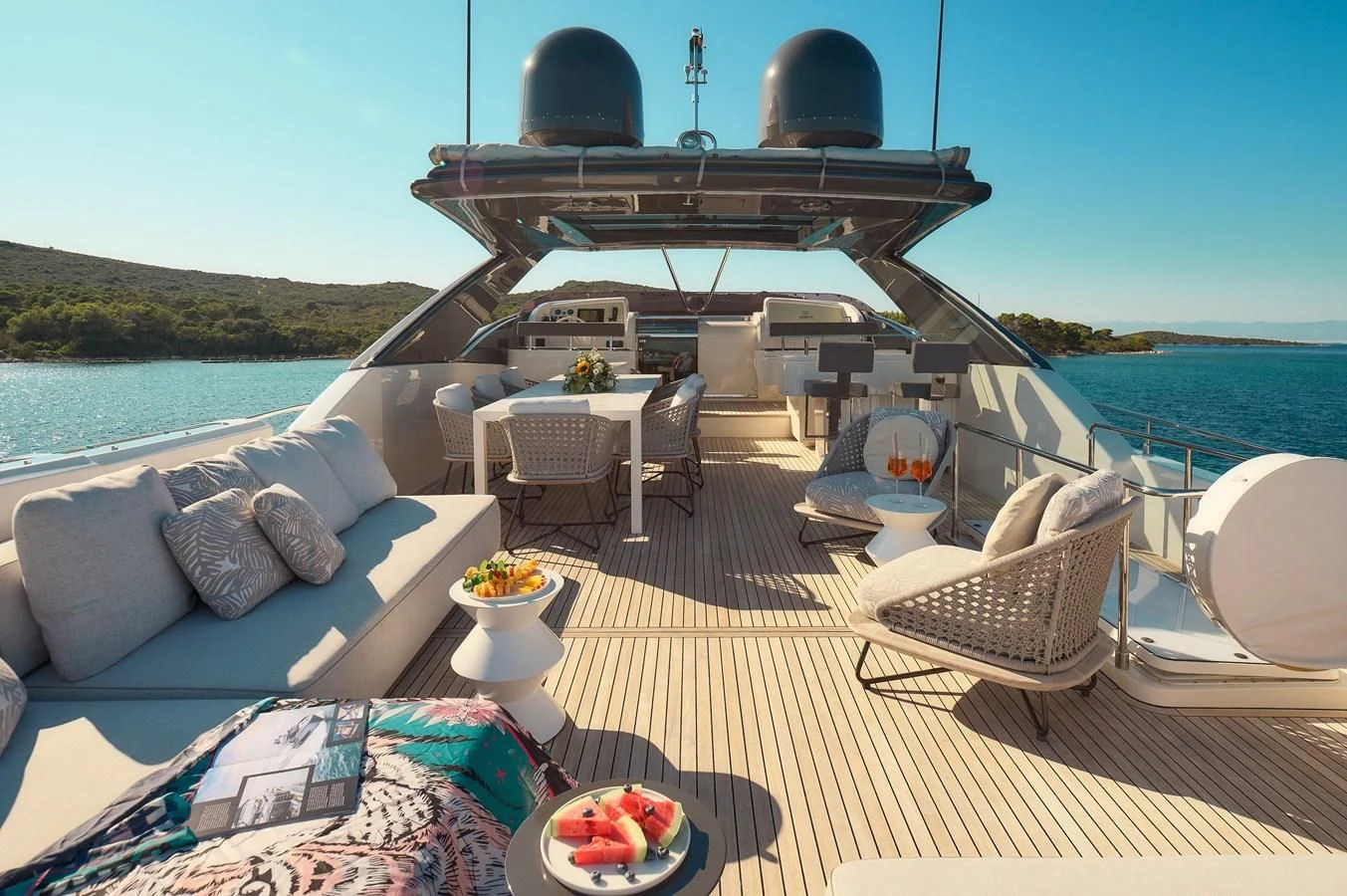 a boat on a deck aboard DAMARI Yacht for Charter
