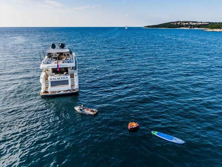 a boat on the water aboard DAMARI Yacht for Charter