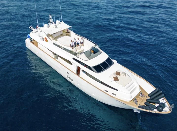 a high angle view of a boat aboard BEIJA FLORE Yacht for Charter
