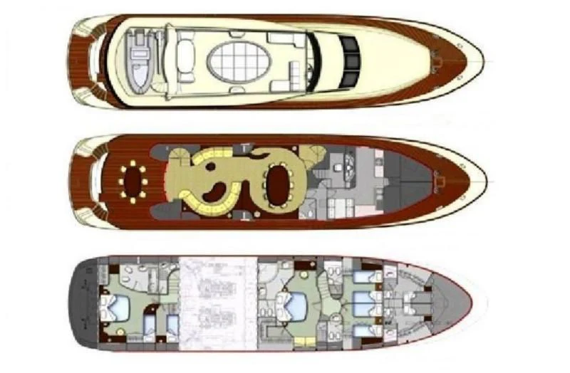 engineering drawing aboard BEIJA FLORE Yacht for Charter
