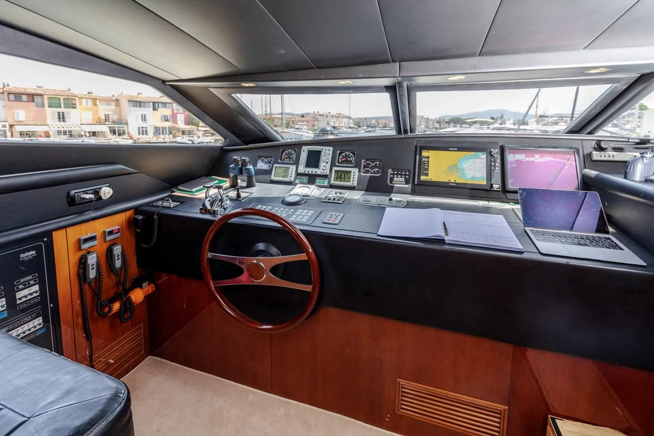 inside of a vehicle aboard BEIJA FLORE Yacht for Charter