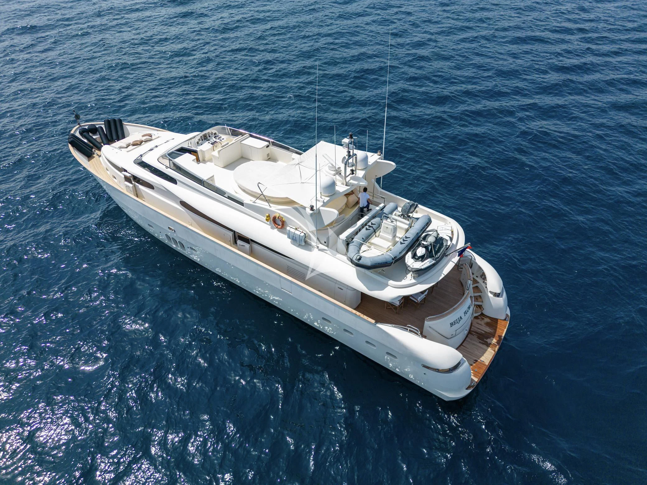 a boat on the water aboard BEIJA FLORE Yacht for Charter