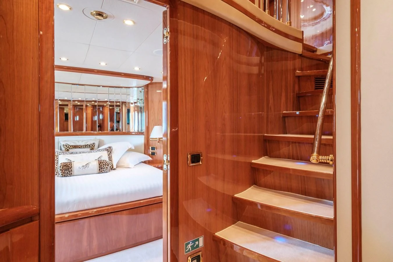 a room with bunk beds aboard BEIJA FLORE Yacht for Charter