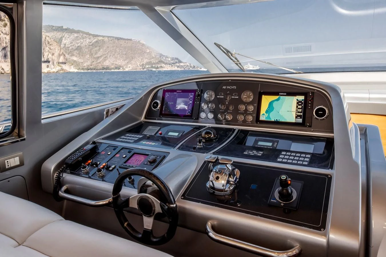 inside of a car aboard KOKAB Yacht for Charter