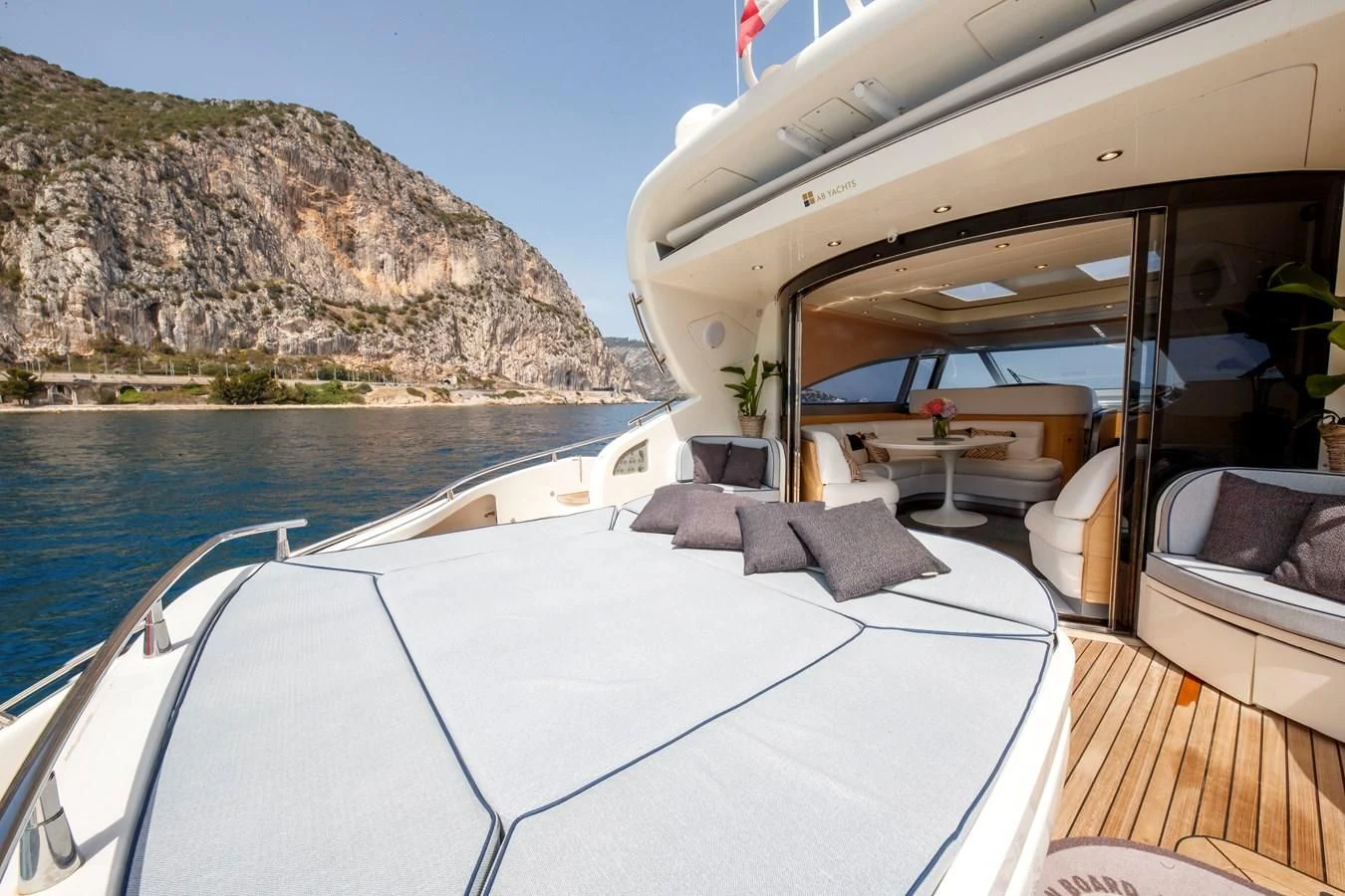 a boat on the water aboard KOKAB Yacht for Charter