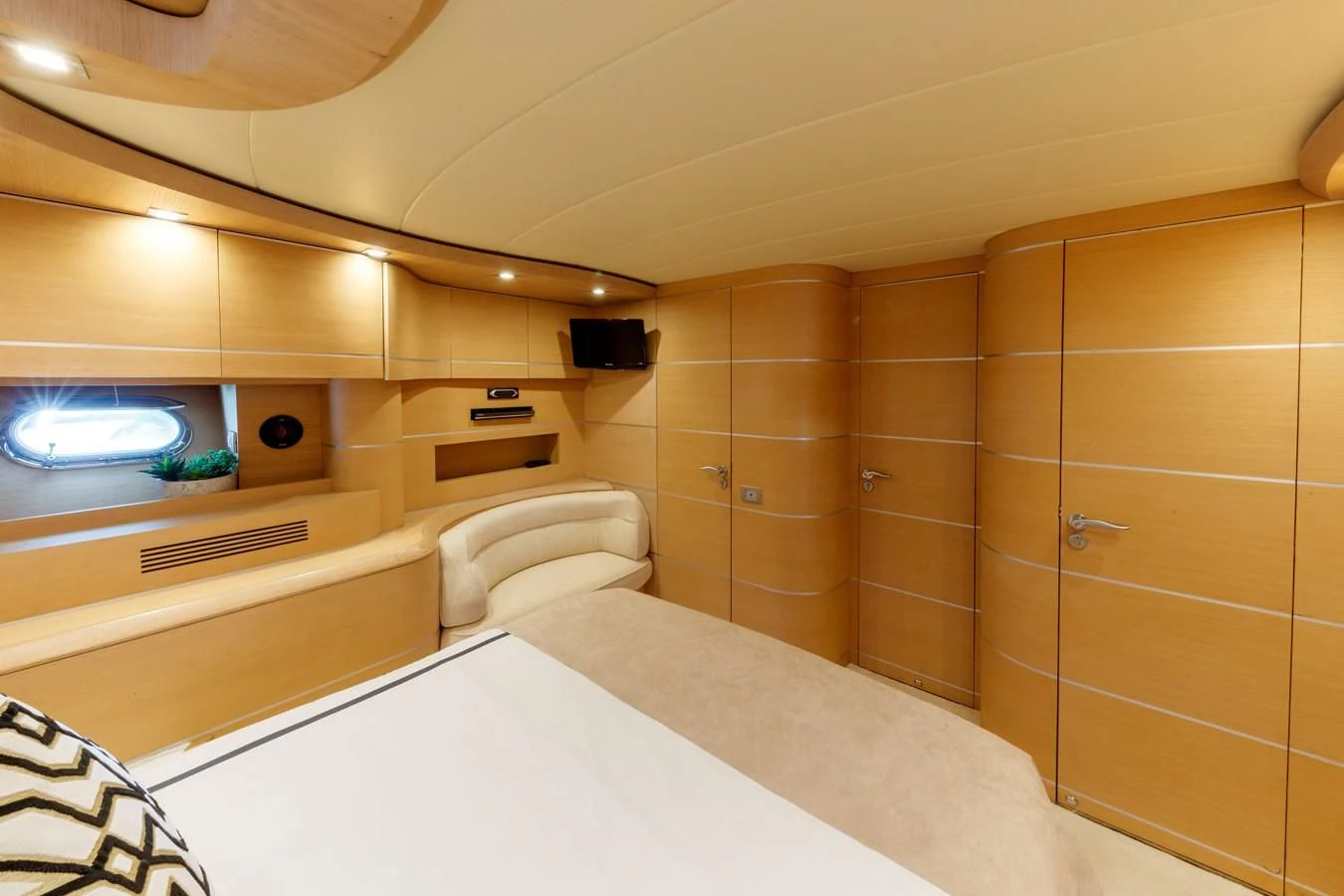 a bathroom with a large bathtub aboard KOKAB Yacht for Charter