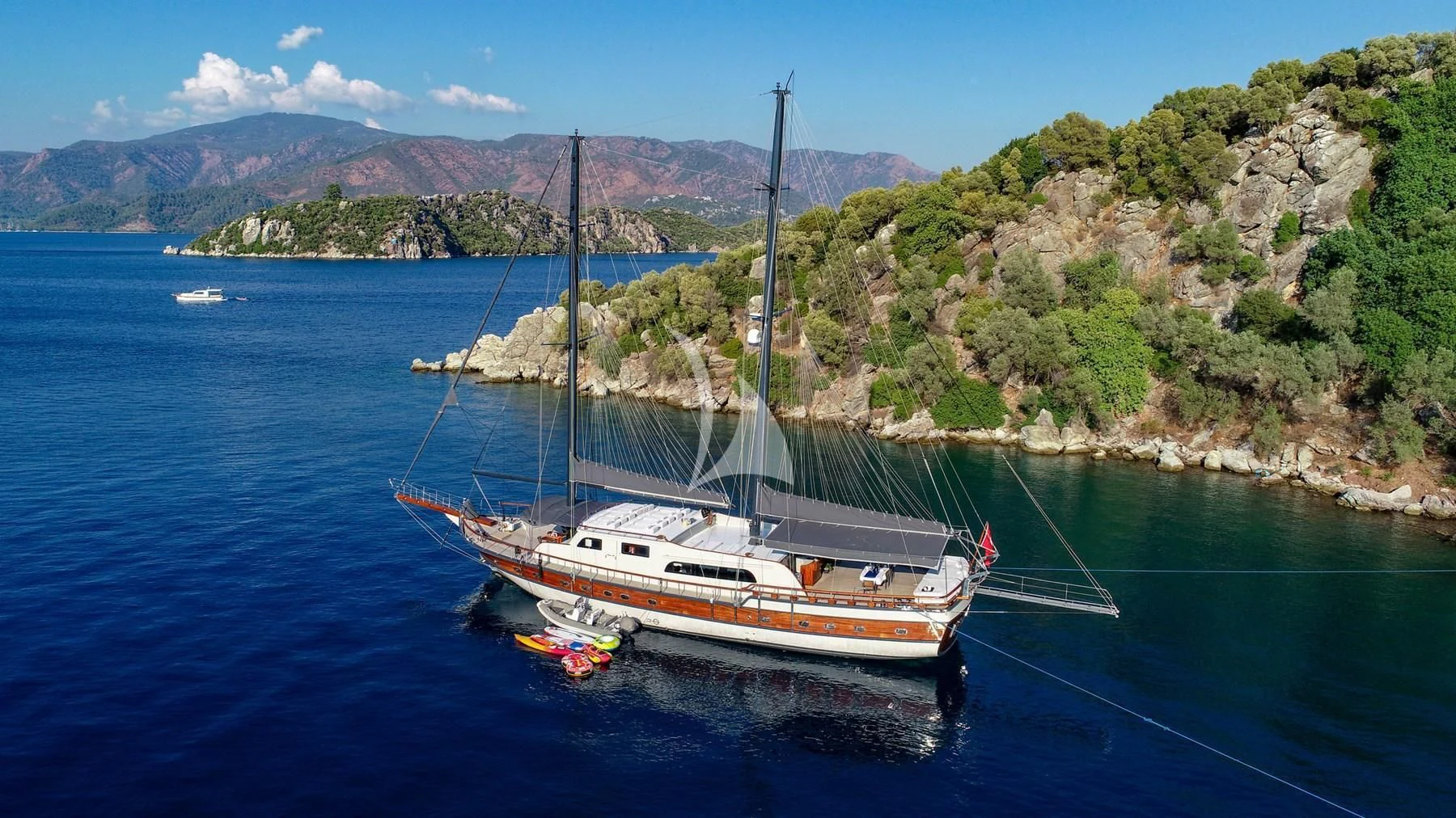 a boat on the water aboard UGUR Yacht for Sale