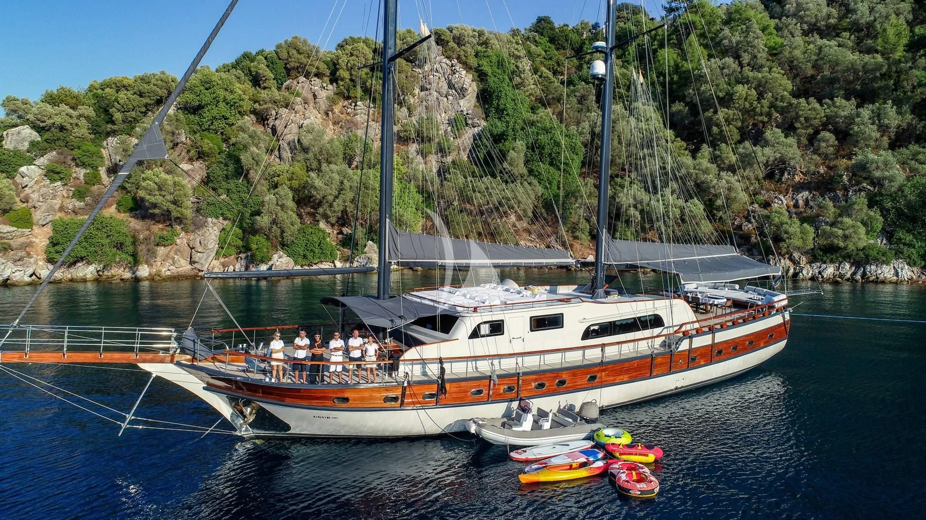a boat on the water aboard UGUR Yacht for Sale