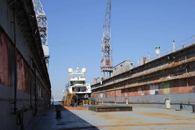 a ship in a canal aboard ALFA XII Yacht for Sale