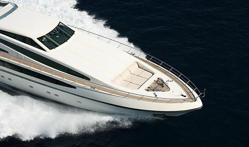 a white yacht on the water aboard ALFA XII Yacht for Sale