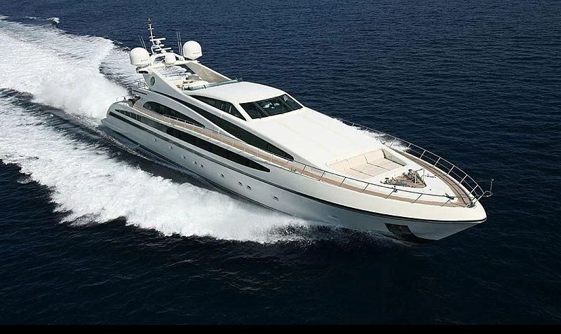 a white yacht on the water aboard ALFA XII Yacht for Sale
