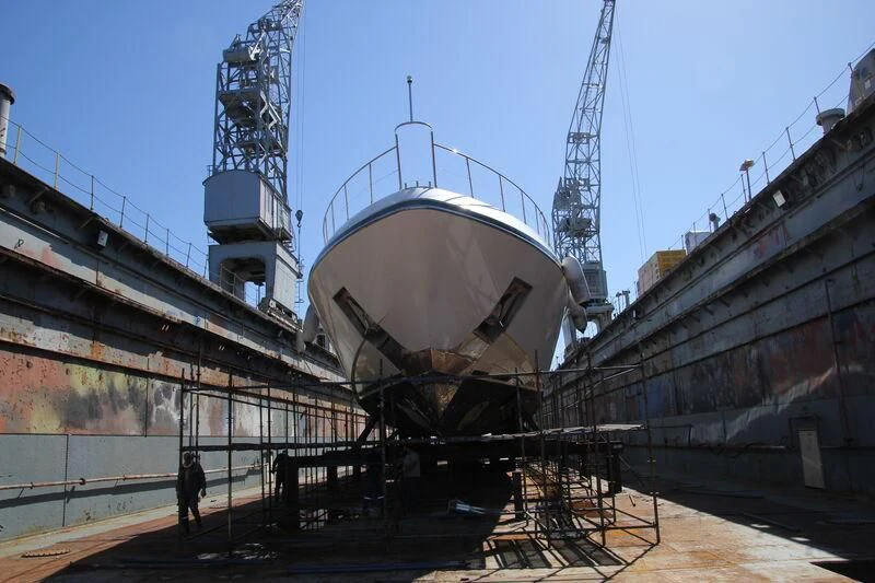 a large white ship aboard ALFA XII Yacht for Sale